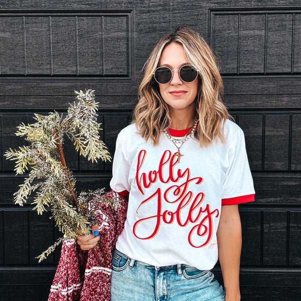 Holly Jolly Ringer Tee ***PREORDER***