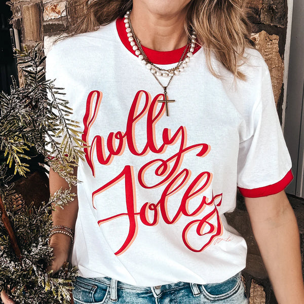 Holly Jolly Ringer Tee ***PREORDER***