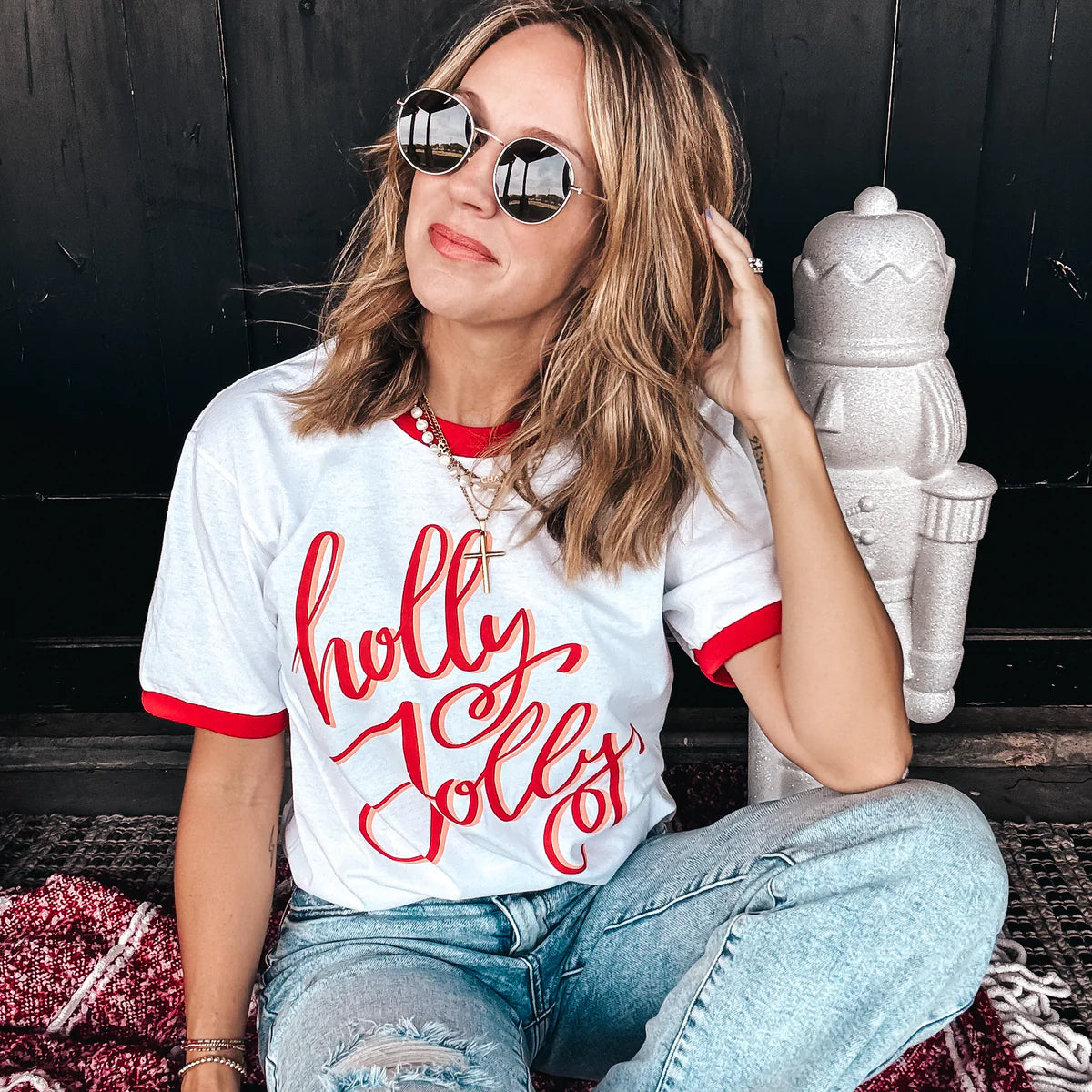 Holly Jolly Ringer Tee ***PREORDER***