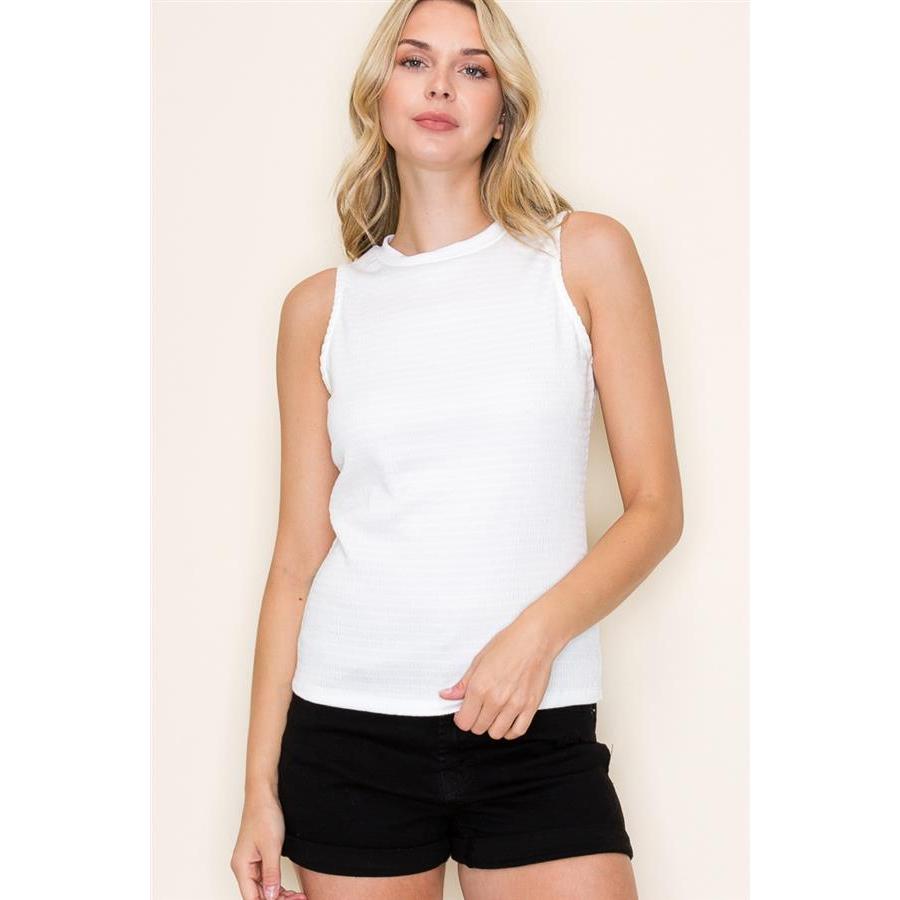 Ribbed Tank Top in Ivory