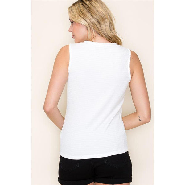 Ribbed Tank Top in Ivory