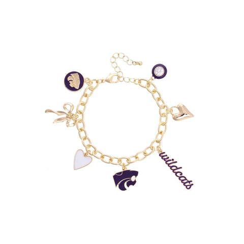 Kansas State Wildcats Enamel Icons Charm Bracelet