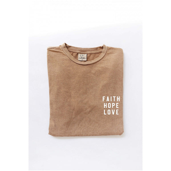 Faith Hope Love Mineral Wash Tee - MULTIPLE Colors ***PREORDER***