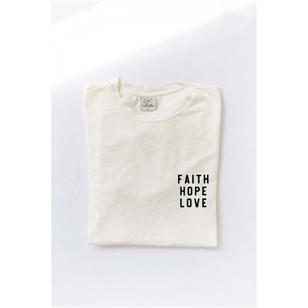 Faith Hope Love Mineral Wash Tee - MULTIPLE Colors ***PREORDER***