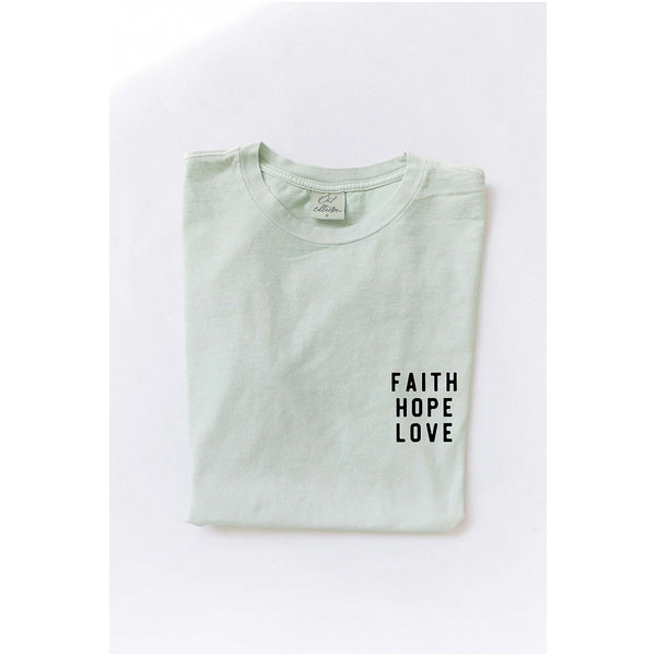 Faith Hope Love Mineral Wash Tee - MULTIPLE Colors ***PREORDER***