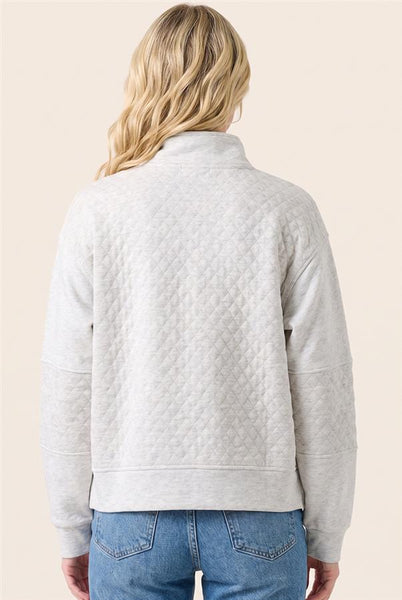 Grey Quilted Half Zip