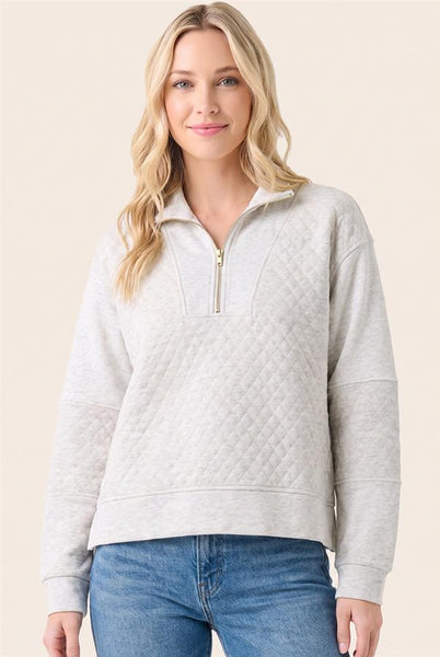 Grey Quilted Half Zip