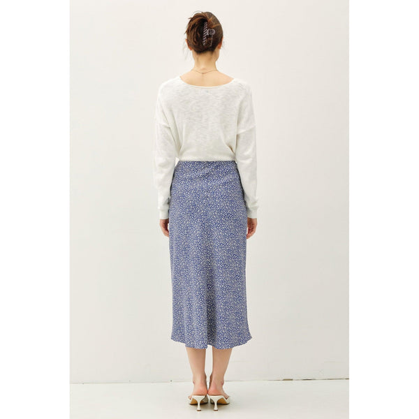 Indigo Floral Midi Skirt