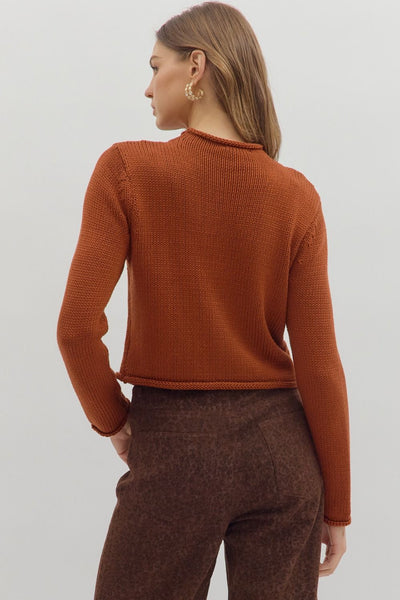 Rust Orange Knit Sweater