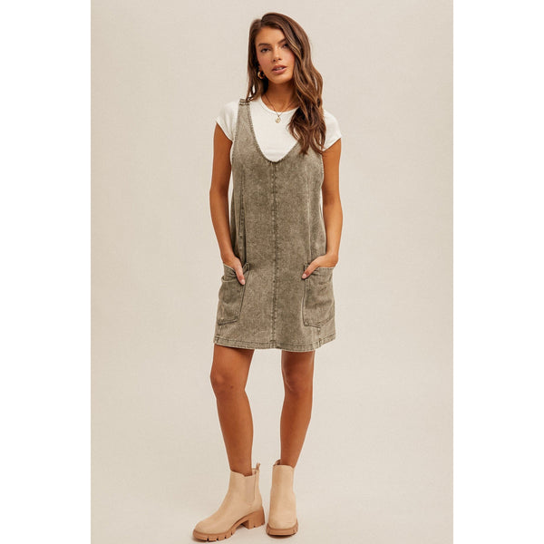 Olive Overall Dress