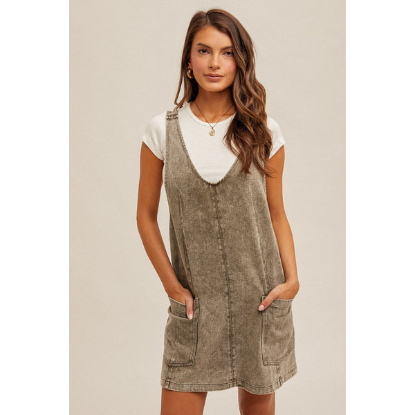 Olive Overall Dress