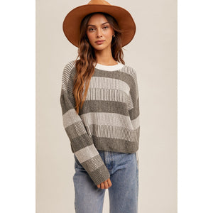 Olive Multi Stripe Sweater