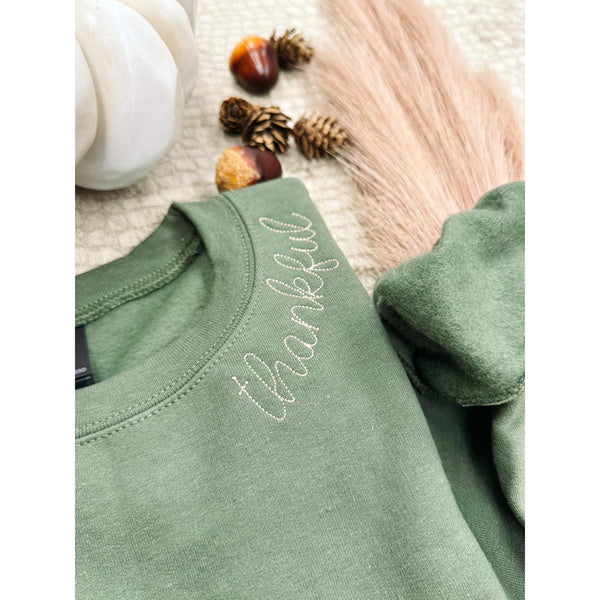 Thankful Embroidered Sweatshirt ***PREORDER***