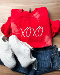 XOXO Red Bleached Sweatshirt ***PREORDER***