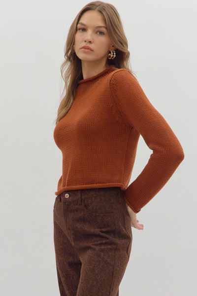 Rust Orange Knit Sweater
