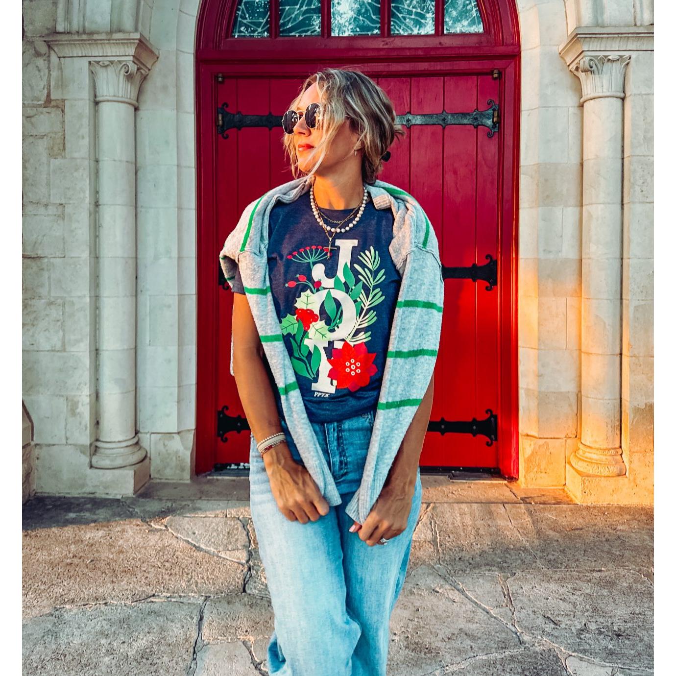 Joy Poinsetta Tee ***PREORDER***