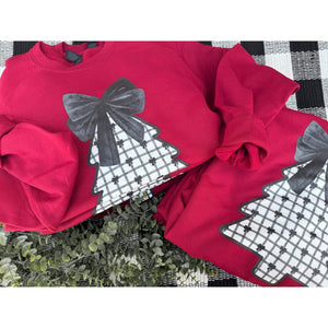 Black & White Bow Christmas Tree Sweatshirt ***PREORDER***