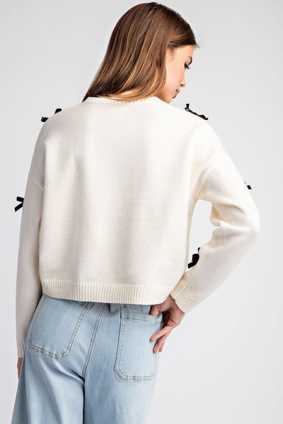 Black Velvet Bow Sweater