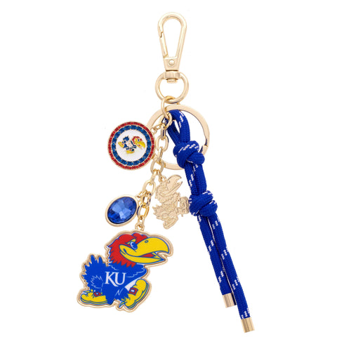 Kansas Jayhawks Cluster Bag Charm in Blue
