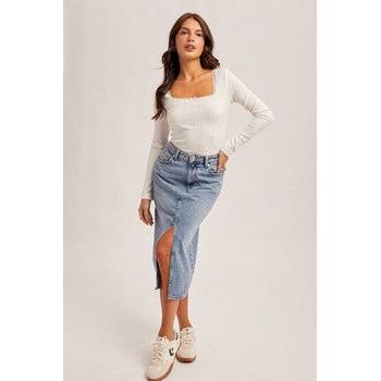 Off White Lace Edge Pointelle Top