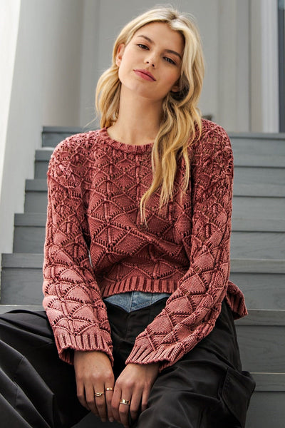 Raspberry Crochet Sweater