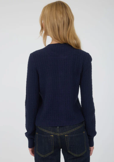 Navy Gold Button Cardigan