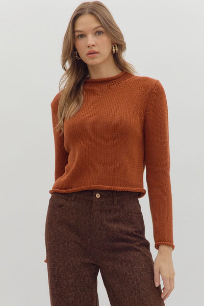 Rust Orange Knit Sweater