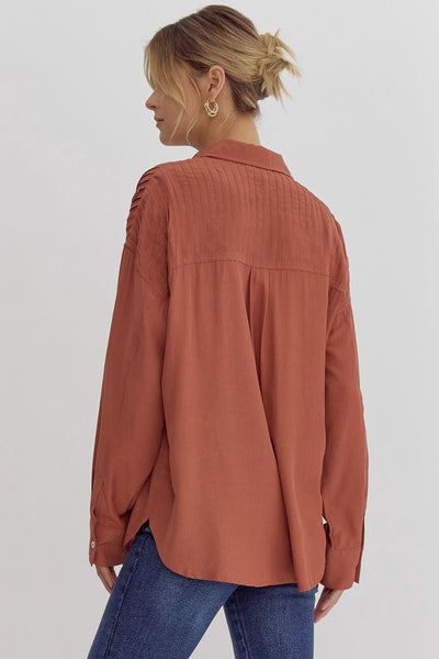 Burnt Orange Long Sleeve Top