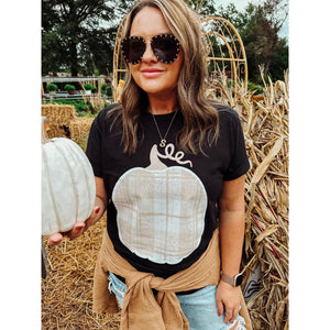 Beige Plaid Pumpkin Tee