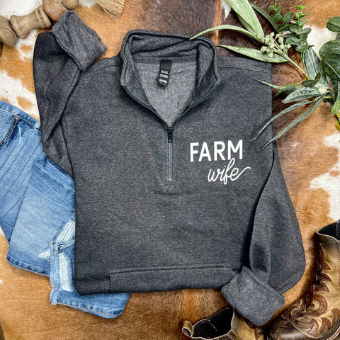Farm Wife 1/4 Zip Sweatshirt