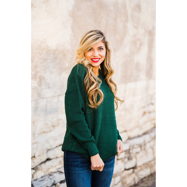 Dark Green Hi-Low Sweater