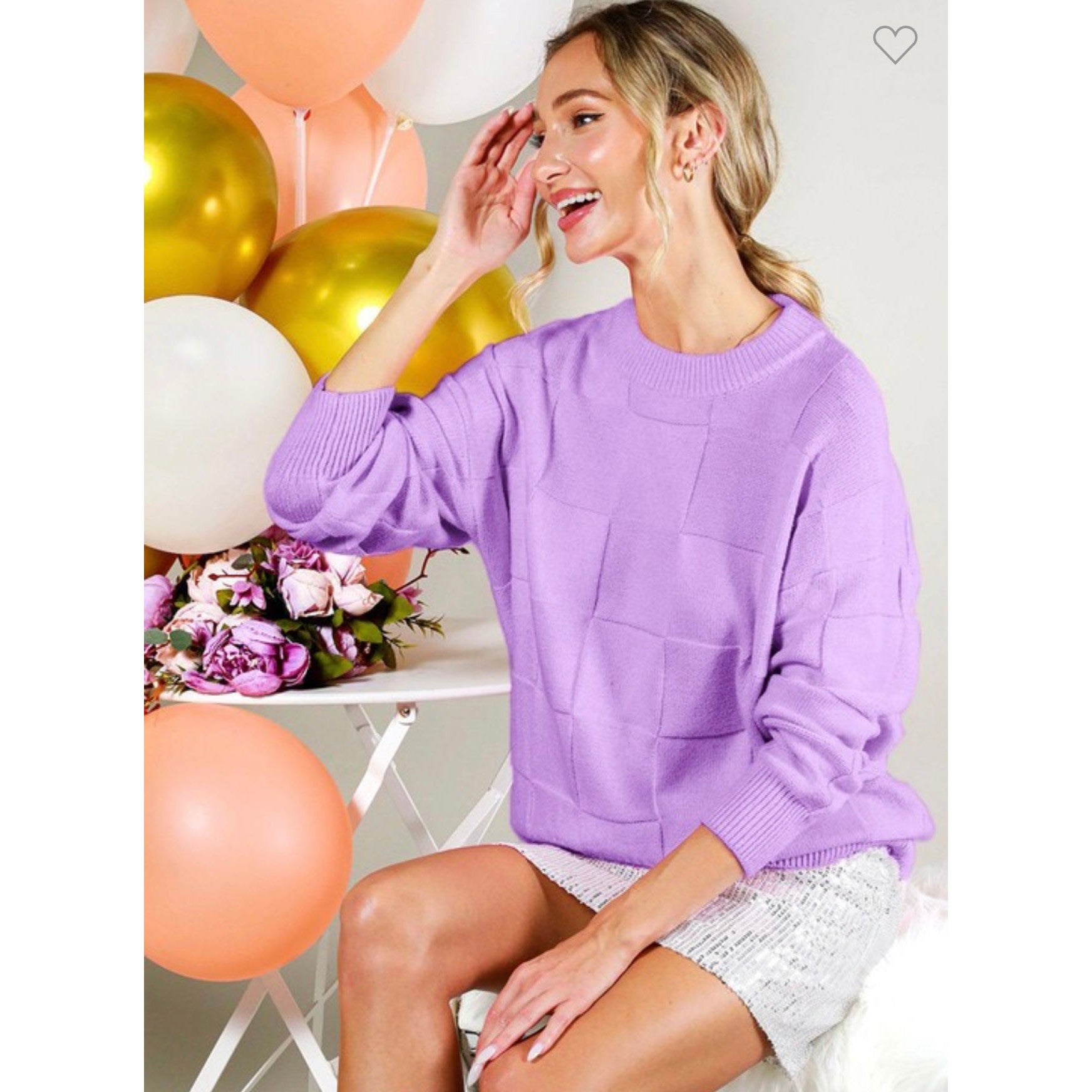 Lavender Textured Sweater