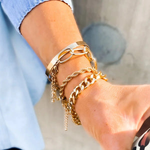 Gold Chain Bracelet Stack