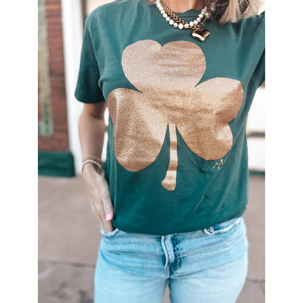 Golden Glitter Shamrock Tee ***PREORDER***