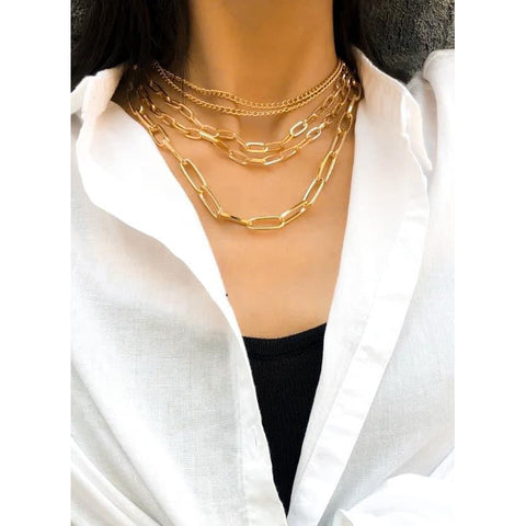 Gold Necklace Stack