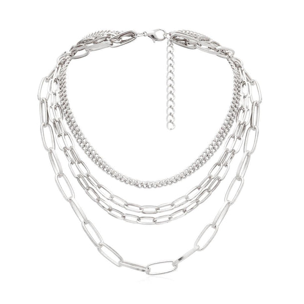 Silver Necklace Stack