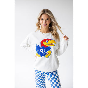 Jayhawks Phipps Top in White