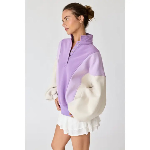 Lavender Colorblock Pullover