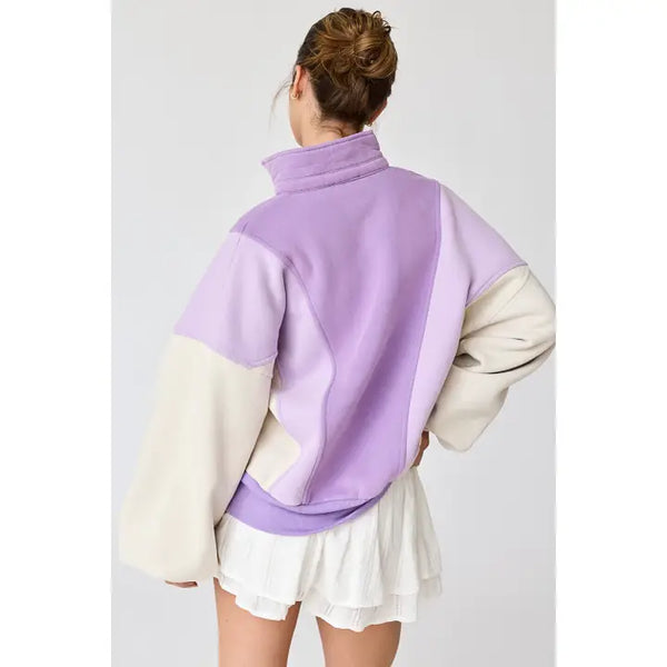 Lavender Colorblock Pullover