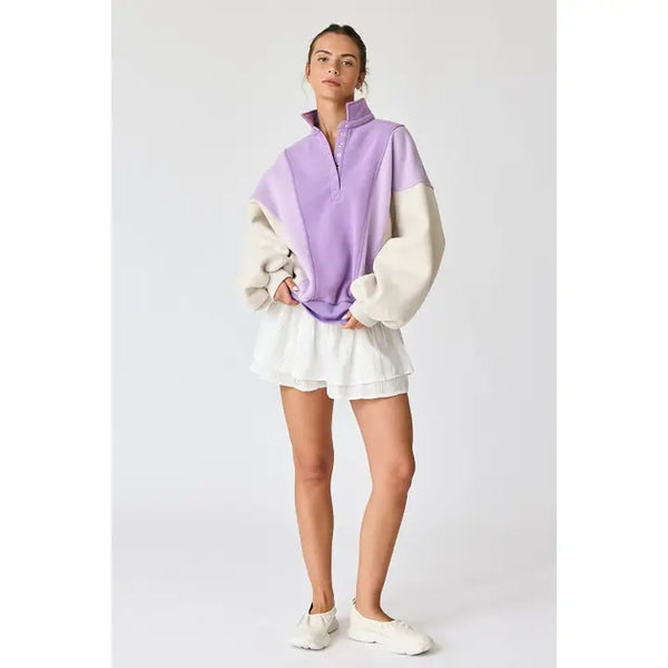 Lavender Colorblock Pullover