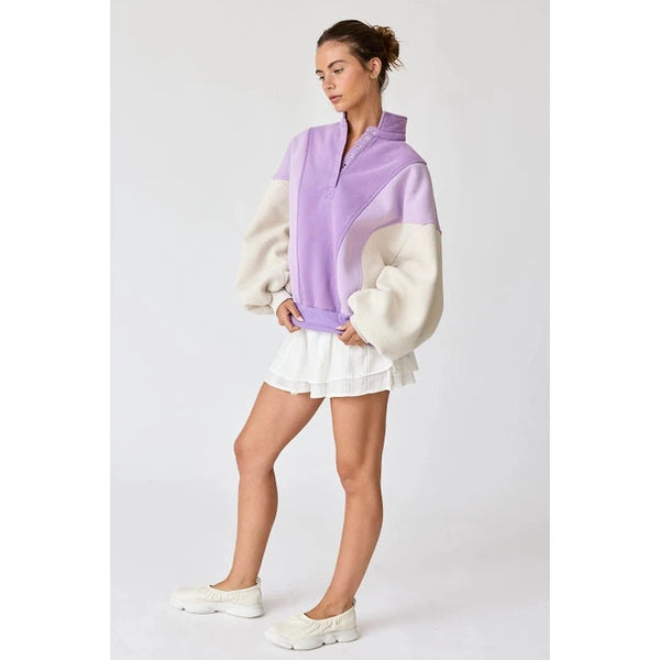 Lavender Colorblock Pullover