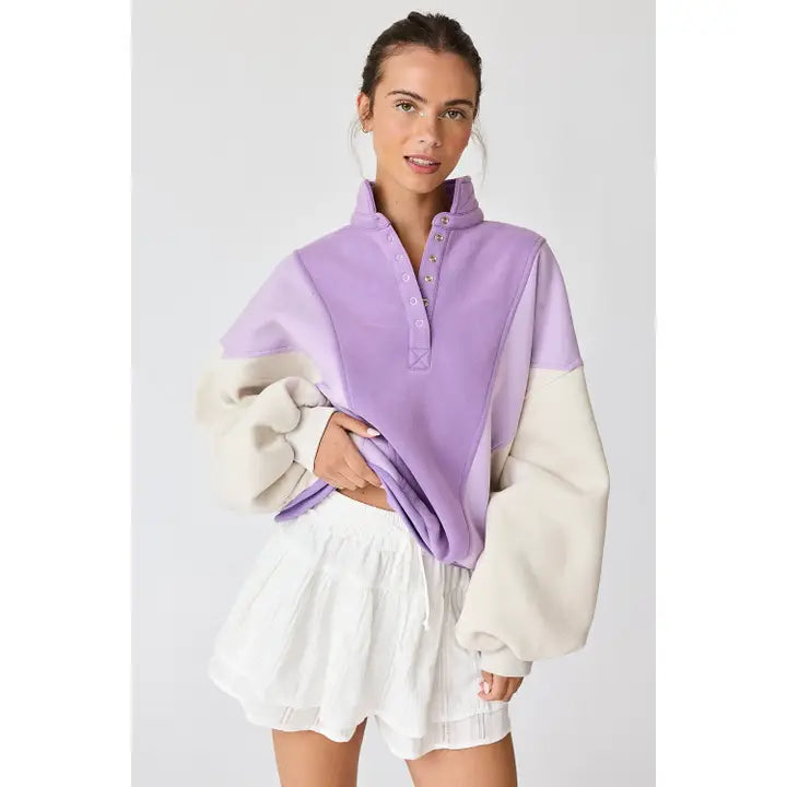 Lavender Colorblock Pullover