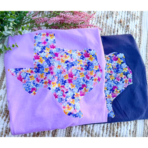 Preppy Floral Tee NAVY or NEON VIOLET ***PREORDER***