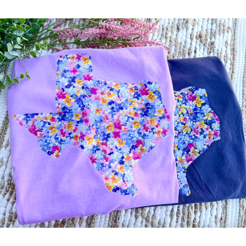 Preppy Floral Tee NAVY or NEON VIOLET ***PREORDER***