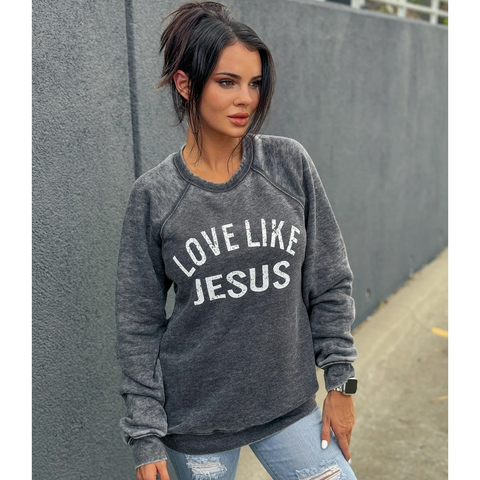 Love Like Jesus Acid Wash Sweatshirt
