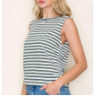 Dark Green Striped Tank