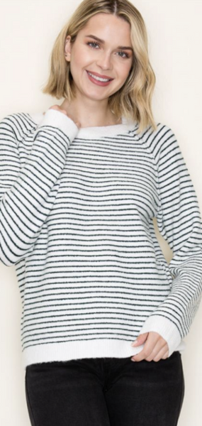 Forest Green Striped Sweater