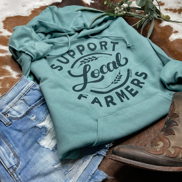 Support Your Local Farmers Hoodie in Sage