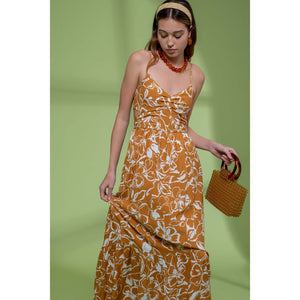 Caramel Floral Dress