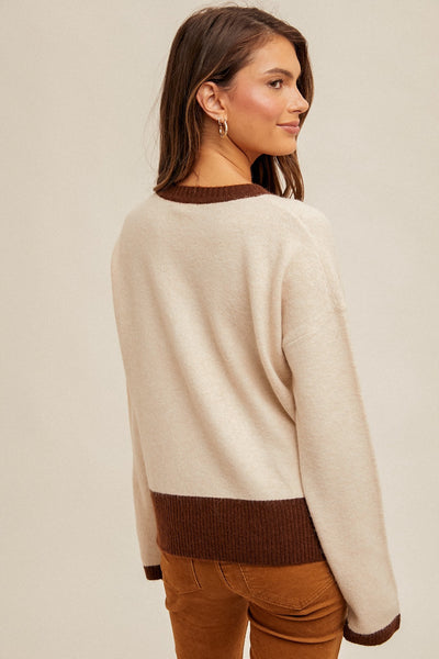 Golden Yarn Color Block Sweater